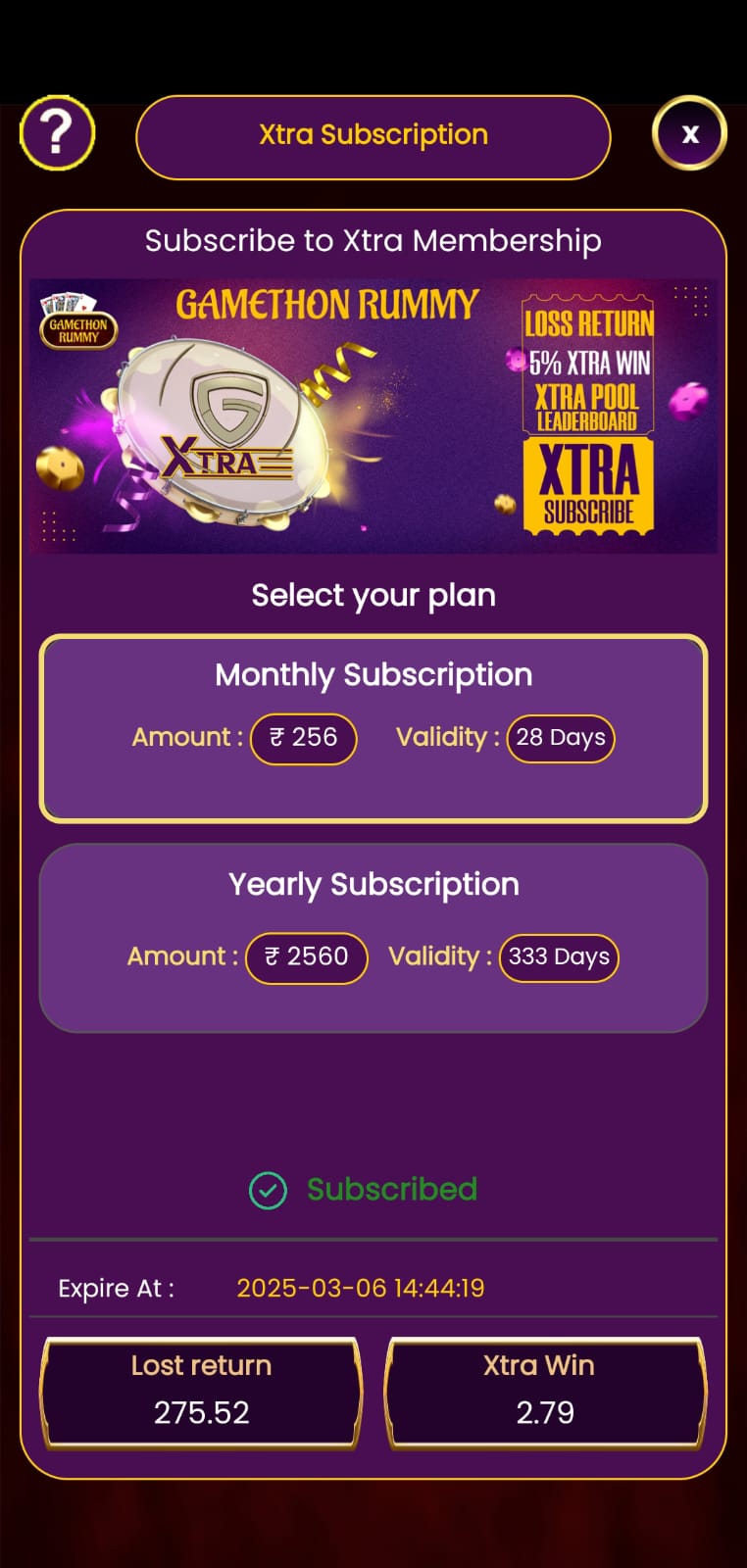 Gamethon Xtra Subscription Gamethon Rummy